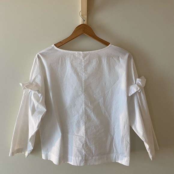 WHITE CROPPED LONG SLEEVE TOP | XS - Picture 2 of 4